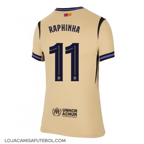 Camisa de Futebol Barcelona Raphinha Belloli #11 Equipamento Secundário Mulheres 2025-26 Manga Curta